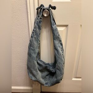NO BOUNDARIES large denim hobo bag purse